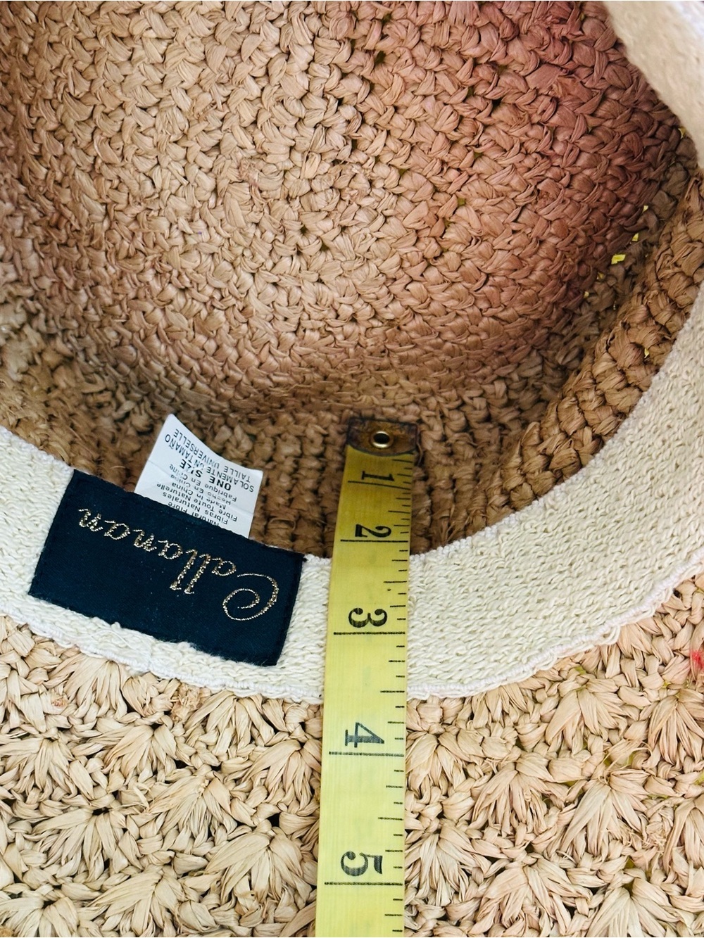 Callanan Handmade Rolled Brim Panama Natural Fiber Crocheted Sun Hat Vacation - Picture 9 of 10